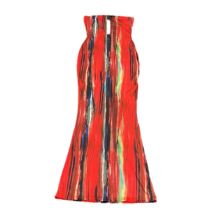 Tube Top Tie Dye Red Fitted Bodycon Maxi Strapless Mermaid Dress - Sz Small